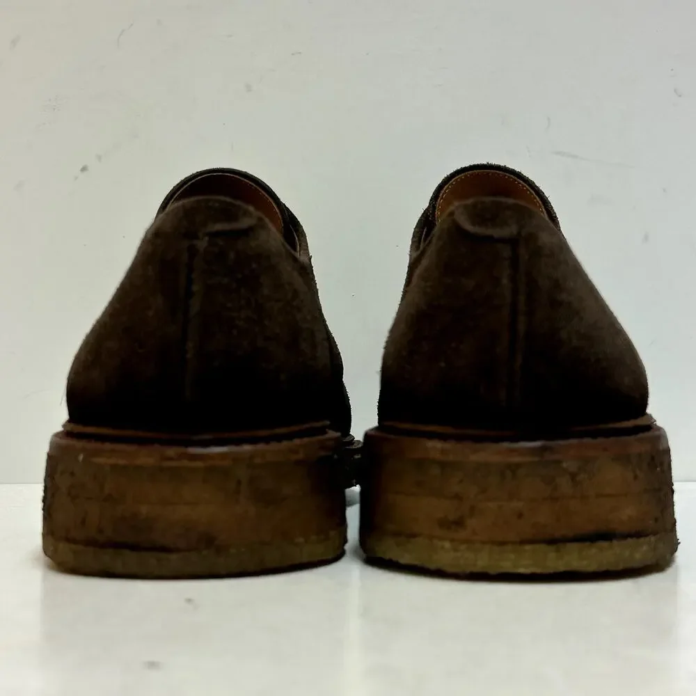 NEW HEELS Crockett & Jones Suede Plain Toe Derby Bench Made in England 10.5 D